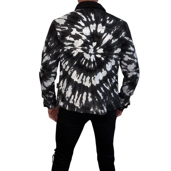 Philipp Plein "Washed with Love" Black White‎ Tie-Dye Denim Jacket Size M | Rare - Picture 11 of 11